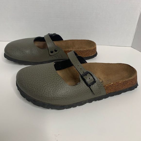 Birkenstock Birkis Maria Olive Green Mary Jane Clogs size 38 - Picture 3 of 8